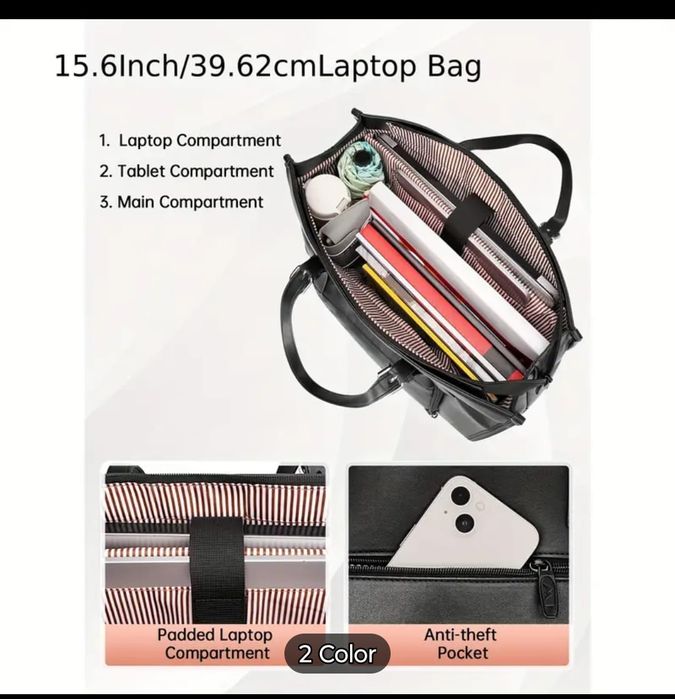 Torba na laptop do pracy z miejscem na lunch box