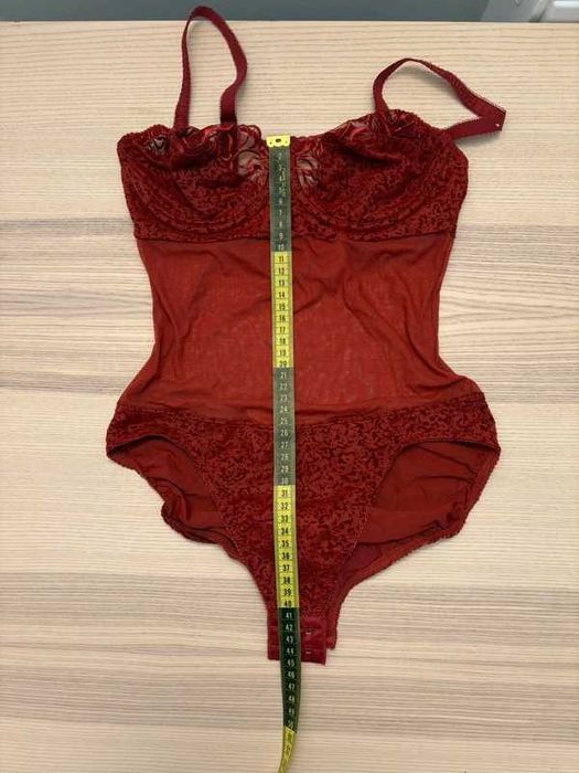 Body damskie FELINA | koronka | burgundowe | S/M