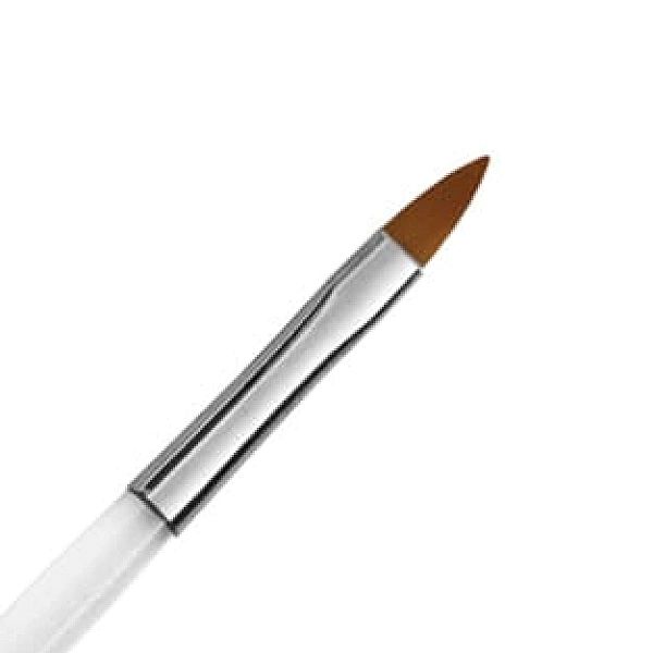 Pędzel do modelowania żelu prosty - konus biały / Bass Cosmetics
