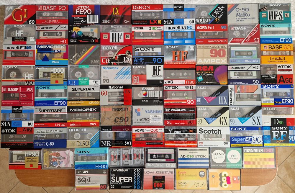 Аудиокассеты 70х-90х годов НОВЫЕ Maxell, Sony, TDK, BASF AKAI и прочие