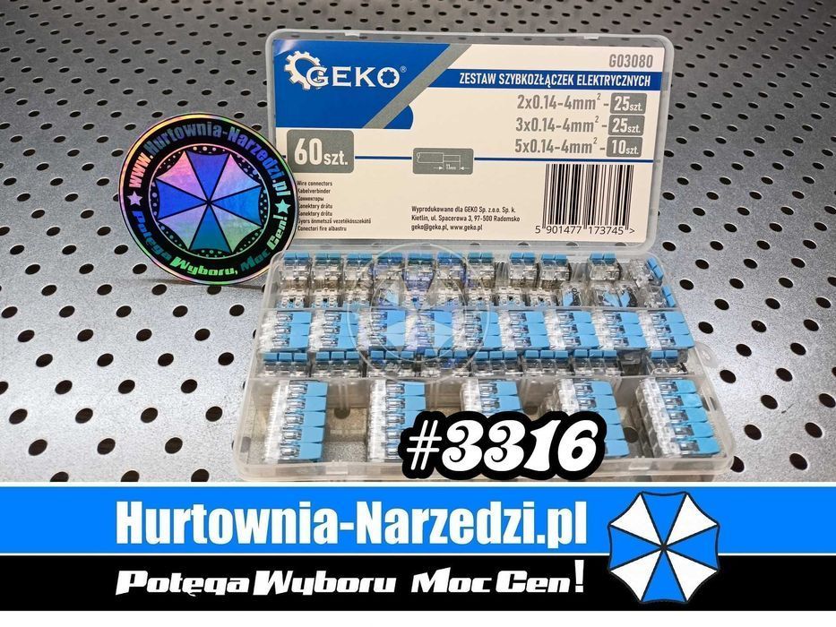 Zestaw szybkozłączek elektrycznych 0,2-4mm² 60el.