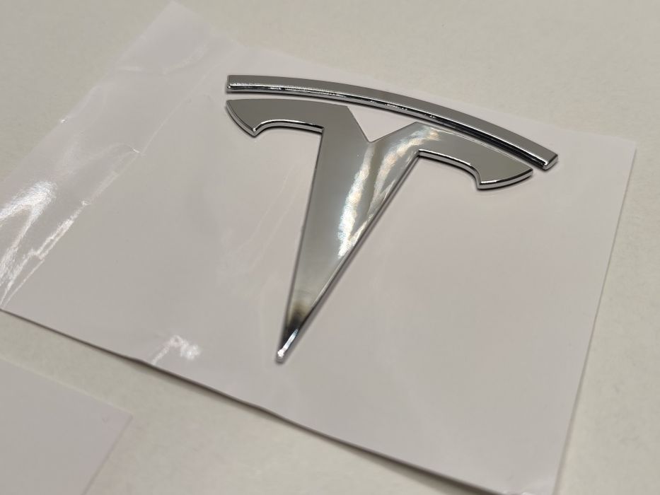 Emblema Mala Traseira Tesla Model 3 Model S Model X Símbolo Logo Frente Capot Capota Preto Matte Brilhante Cromado Novo