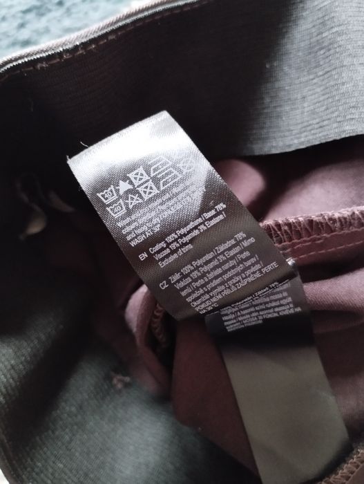 Woskowane obcisłe spodnie wysoki stan f&f brązowe