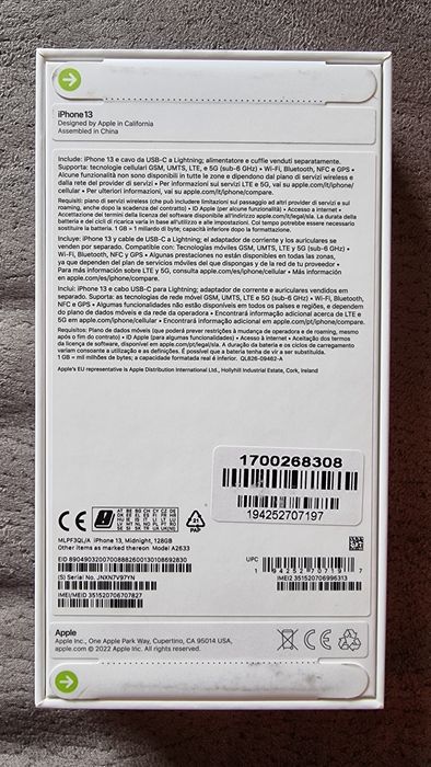 iPhone 13 Midnight 128GB NOVO