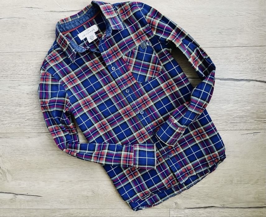 Сорочка H&M в клітинку, 128–134 см, чудовий стан
