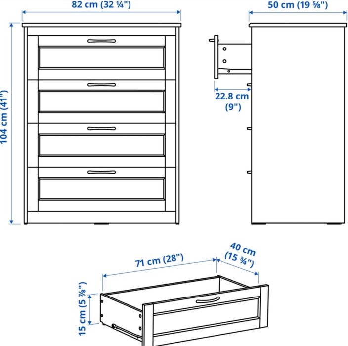 Cômoda com 4 gavetas