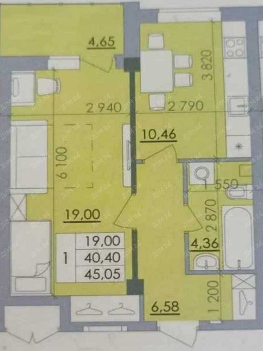 ЖК Пелюстковий, велика однокімнатна на середньому поверсі!