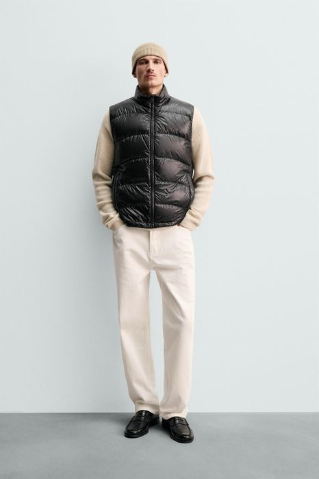 Пуховий Жилет ZARA Down Vest Оригінал Куртка Жилетка Мужской На Осінь Мікропуховик Зара Безрукавка