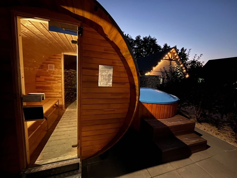 Domki Platan nowoczesne modułowe balia ferie jacuzzi sauna SPA Karpacz