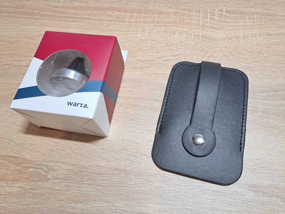 Nowy zestaw: uchwyt magnetyczny do auta + skórzane etui na klucz