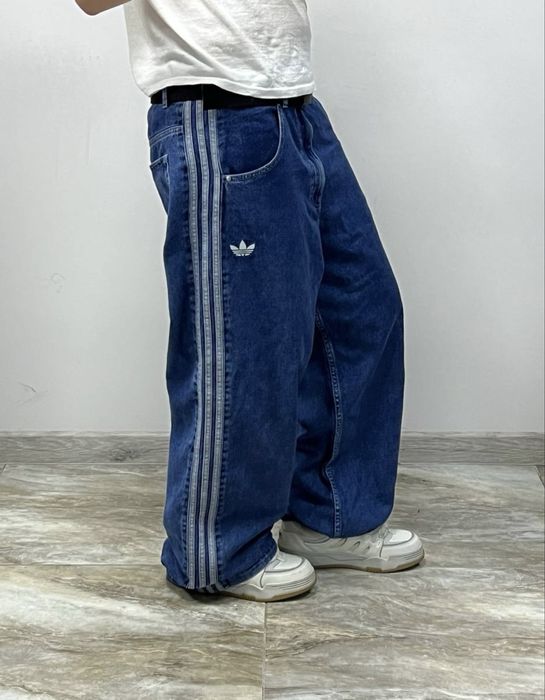Нові широкі джинси Adidas Baggy jeans three stripes широкие джинсы адидас бегги Y-3
