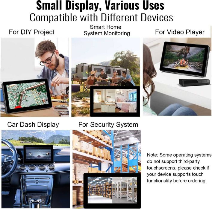 Mały monitor ekran dotykowy przenośny monitor 8 cali HD 800 x 480 HDMI