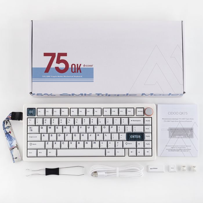 CIDOO QK75‼️НОВІ‼️Black та White механічна клавіатура безпровідна