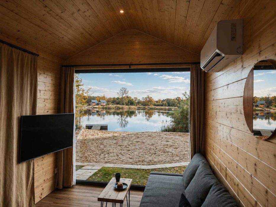 Domek nad jeziorem Spalona | Prywatna plaża, jacuzzi, pomost, kajak