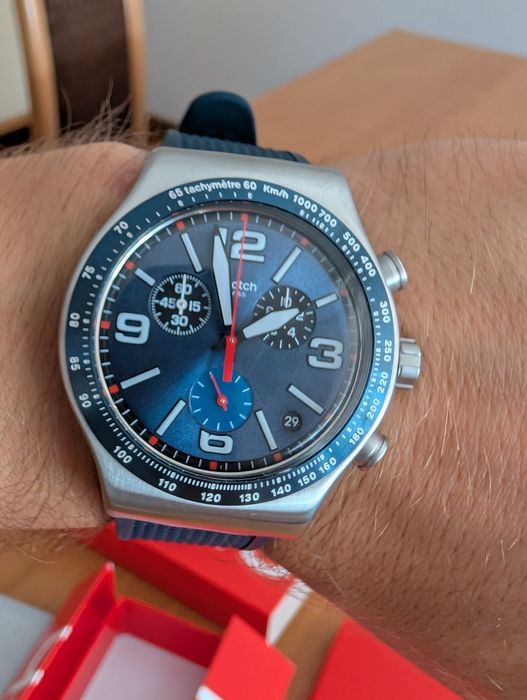 Swatch Irony BLUE GRID (YVS454) stan bdb