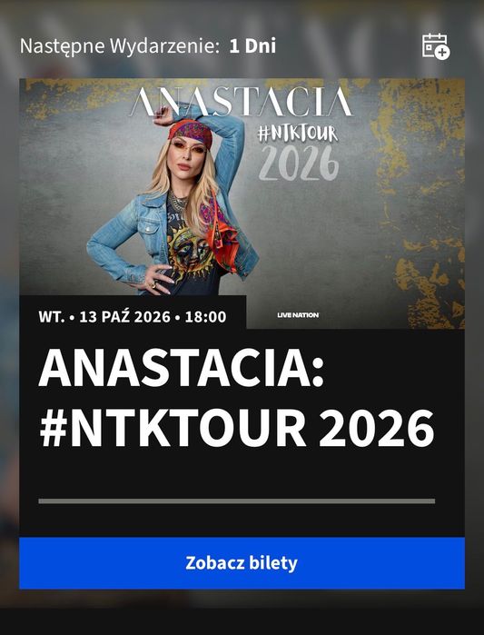Anastasia - 13.10.2026 - 2 bilety