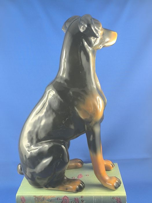 Doberman 39cm Jikohera Czechosłowacja #pies #porcelana #ceramika