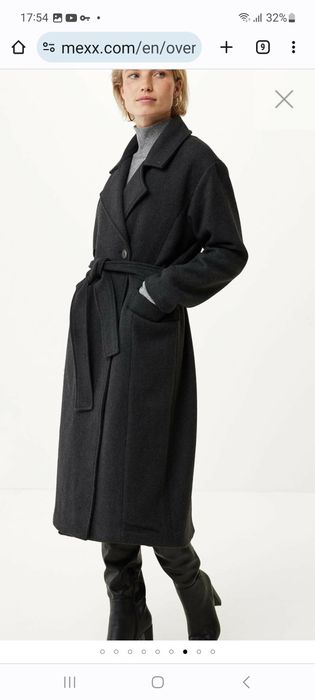Мехх пальто в составе шерсть На размер M-L-XL. Новое