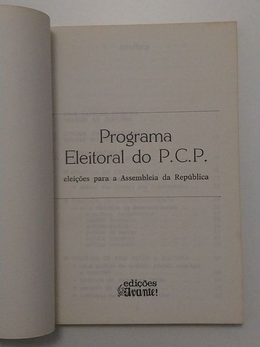 PCP Programa Eleitoral 1980