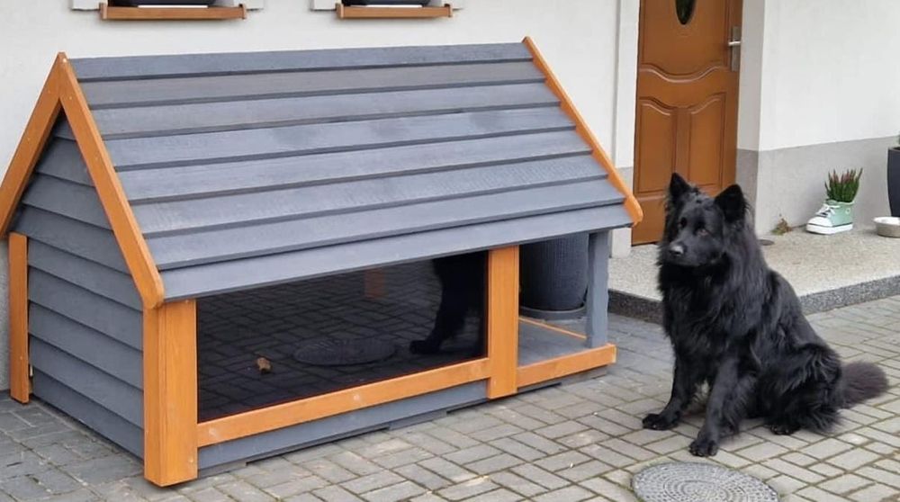 Buda dla psa z tarasem husky cane corso owczarek