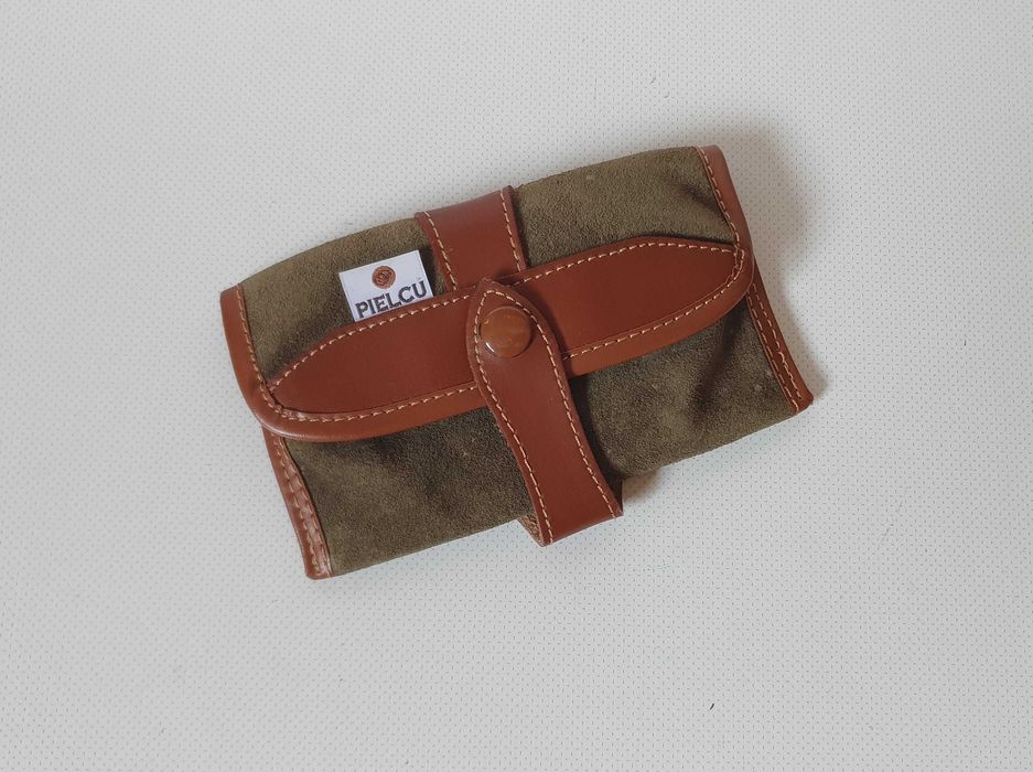 Bolsa Cartucheira para 10 munições de caça grossa, 100% pele - NOVA