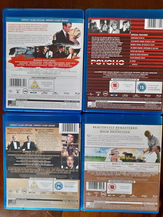 Bluray Psycho / Vertigo / Africa Minha / A Golpada