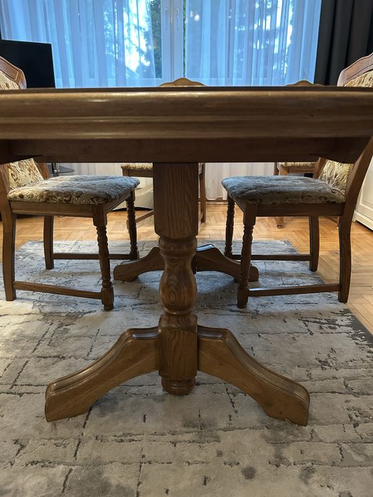 Stół drewniany rozkładany dąb lite drewno Rustic/Rustykalny 160/220/93