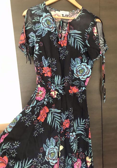 Sukienka kwiaty letnia boho mini/ midi S/36