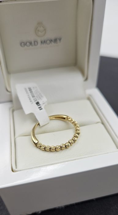 Złoty pierścionek z dekoracyjnymi koralikami 585 R18 GOLD MONEY