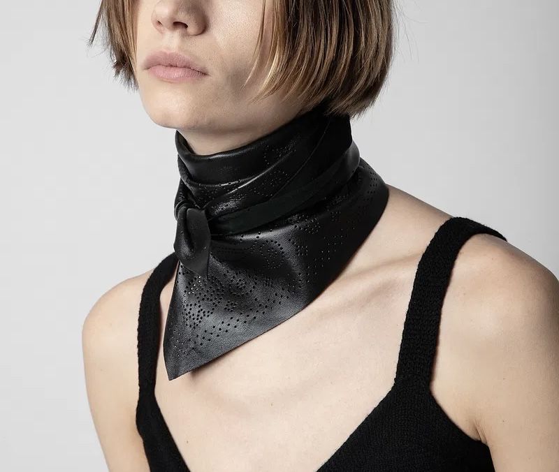 Zadig & Voltaire skórzana bandana paisley