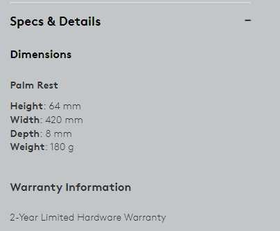 Logitech MX Palm Rest підставка для клавіатури Wrist rest