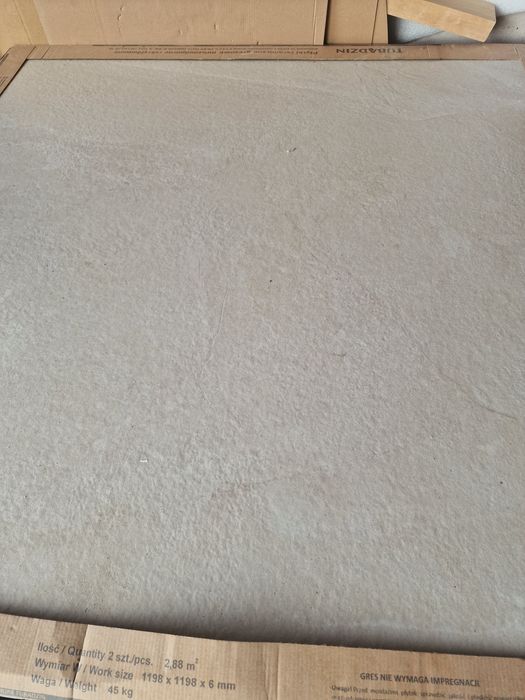 Płytki, gres 120x120 Tubądzin  Grand Cave Ivory + Equipe Lanse Navy.