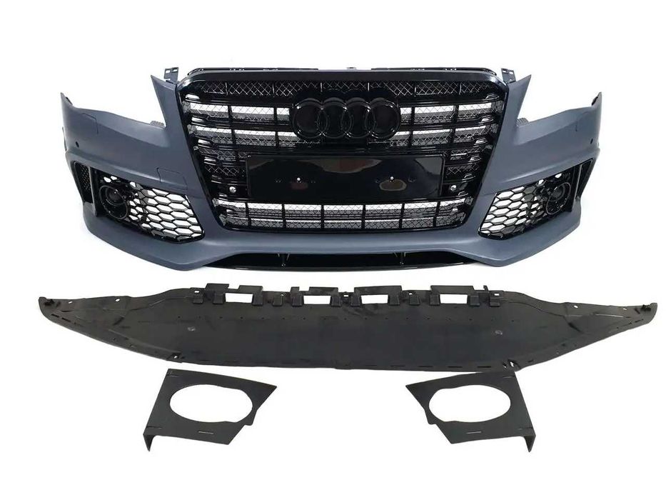 Передний Бампер в стиле W12 FullBlack Audi A8 D4 2010-2014год.