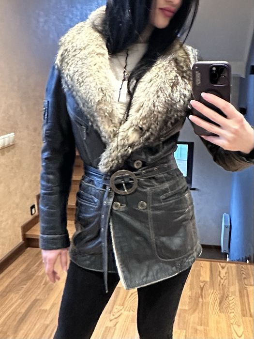 Дублянка, натуральна дубльонка, шкіряна куртка з хутром, пальто, шуба