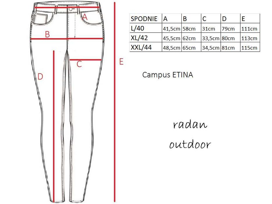 Spodnie damskie narciarskie nowe Campus ETINA grafit r. XXL 44