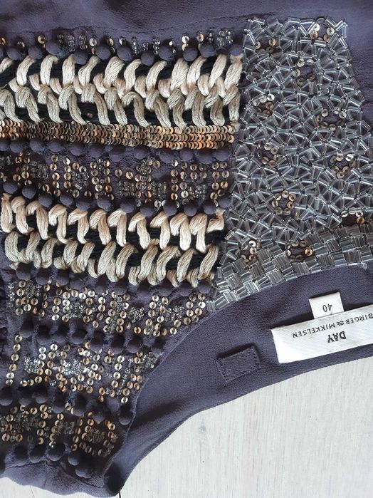 Piękna jedwabna szeroka sukienka DAY Birger&Mikkelsen, 40 uniwersalny.