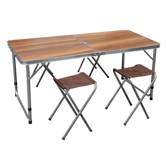 Stolik Turystyczny Kempingowy Stół Składany 4 Krzesła Walizka Zestaw
