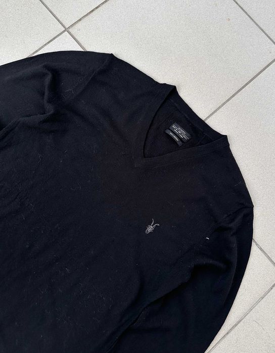 Sweter wełniany All Saints męski merino elegancki opium r. S