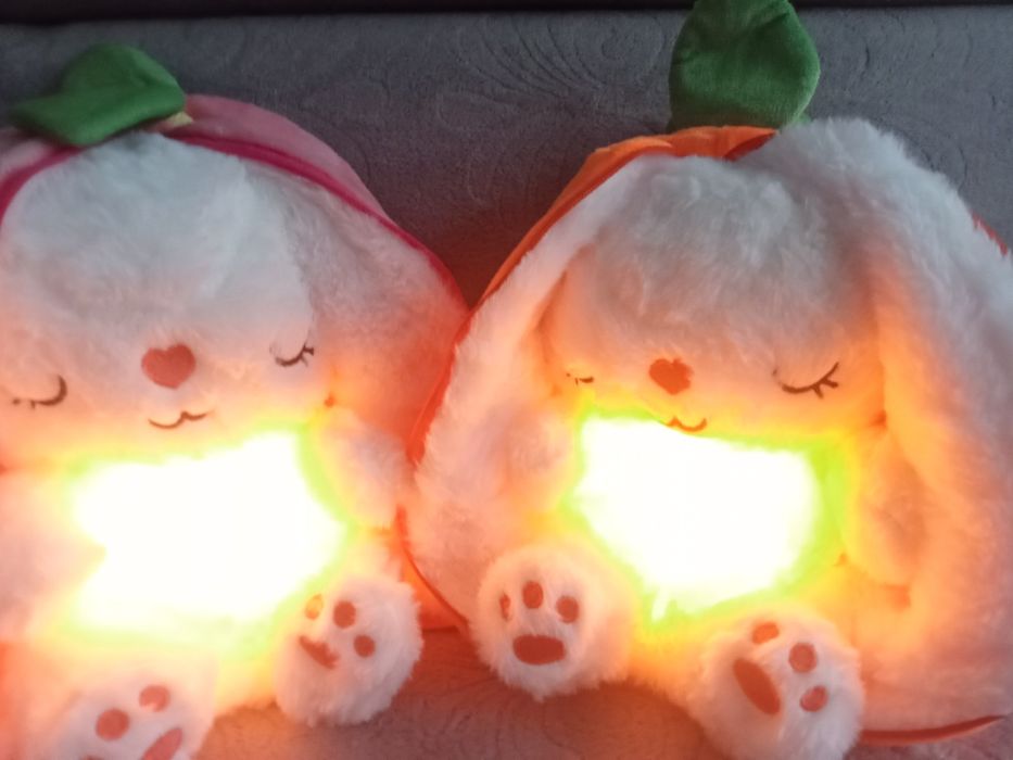 В НАЯВНОСТІ! М'яка іграшка нічник дихаючий зайчик, трансформується