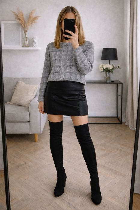 Szara bluzka w kratkę