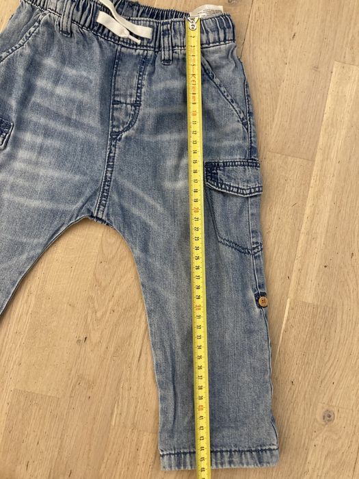 Spodnie jeansowe bojówki hm H&M 92