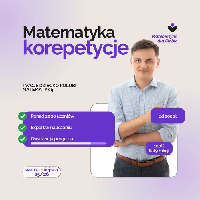 Korepetycje Matematyka 1 na 1 Matura 2026 Egzamin Ósmoklasisty Szkoła