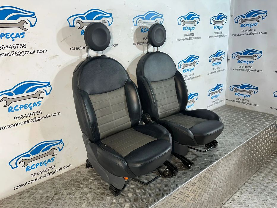 Conjunto Bancos Pele Perfurada Tecido Fiat 500 Sport 312 2007 -