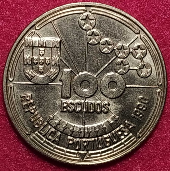 Portugal - moeda de 100 escudos de 1990 Navegações