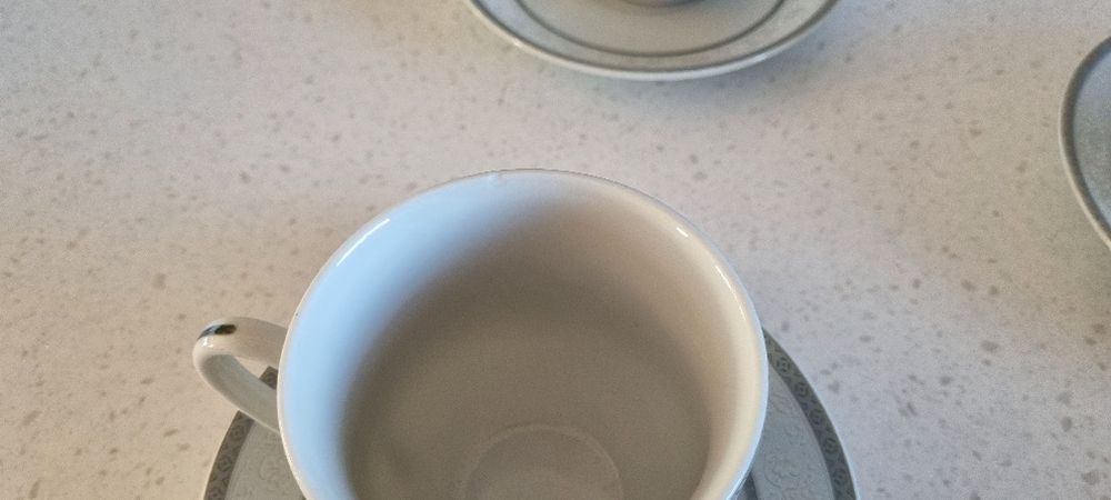 Komplet 6 fliżanek i 6 podstawków  Ambition Baron Silver