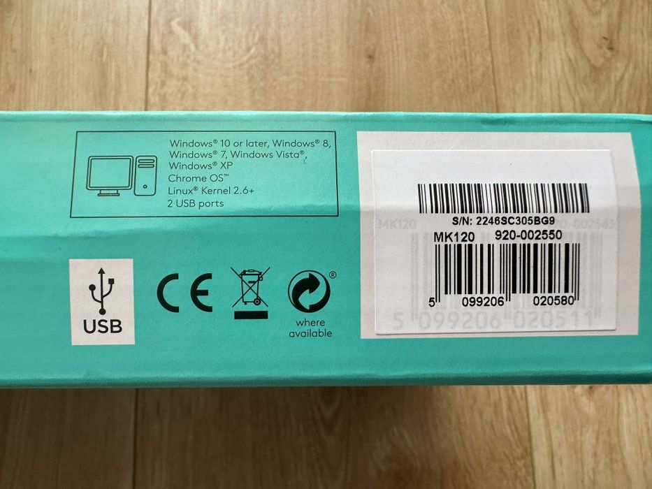 Teclado e rato óptico Logitech MK120 teclado desktop e rato óptico