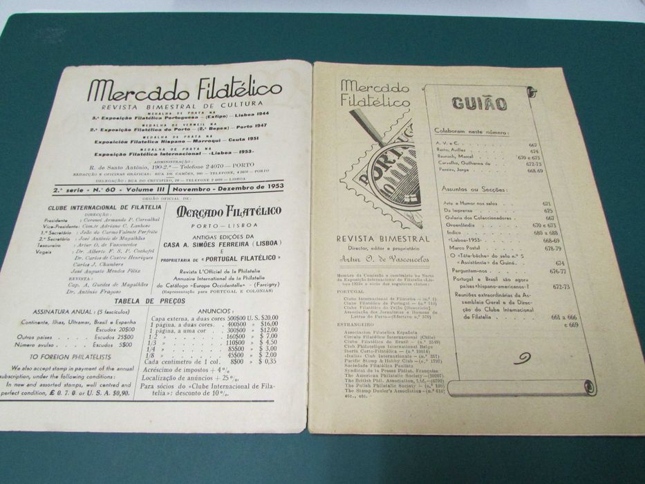 Filatelia (literatura): Mercado Filatélico - revista nº 60 (1953)