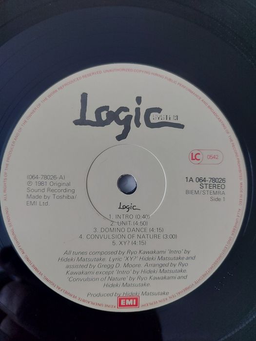 Продам пластинку винил LP Logic system - 'Logic ' Оригинал!!!
