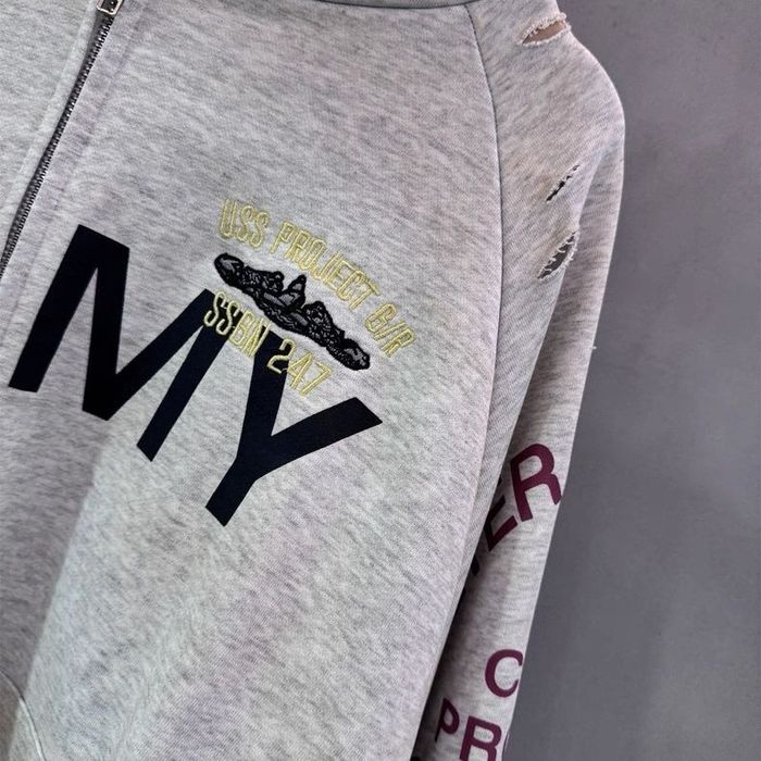 ‼️РОЗПРОДАЖ‼️ Кофта Grailz Project G/R hoodie кофта худи сіра худі grey distressed sk8 y2k archive opium zip hoodie arc