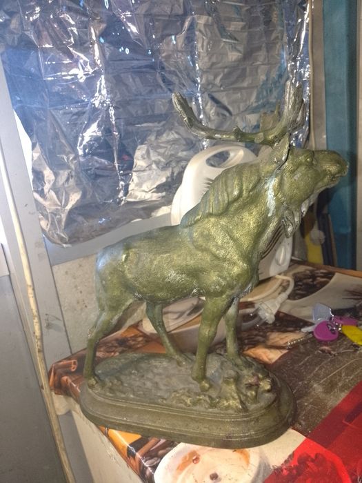 Декор олень металл белый.2780. вес..